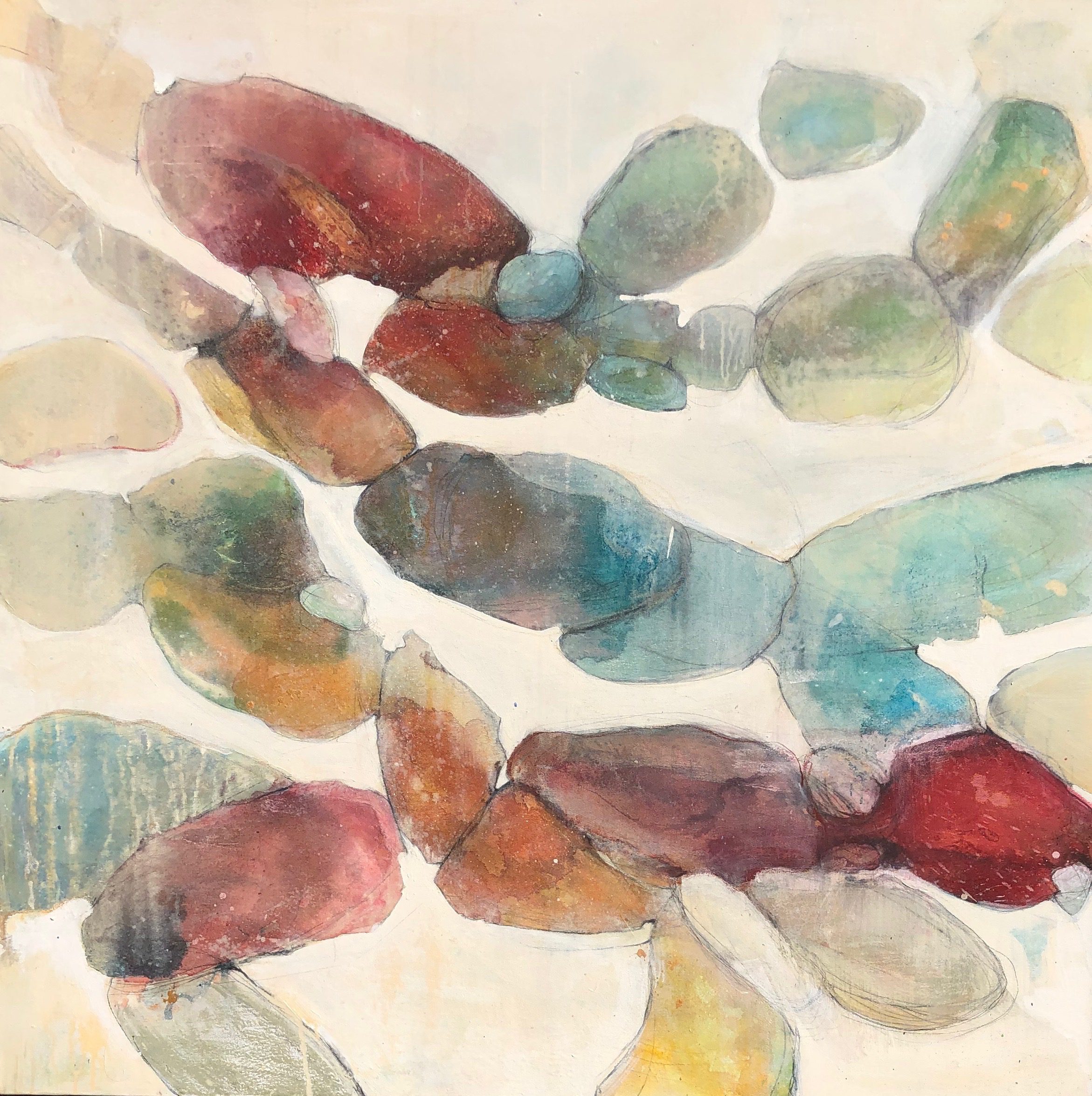 Toni Lyons Phillips | Riverine III | 48x48 Mixed Media on Canvas